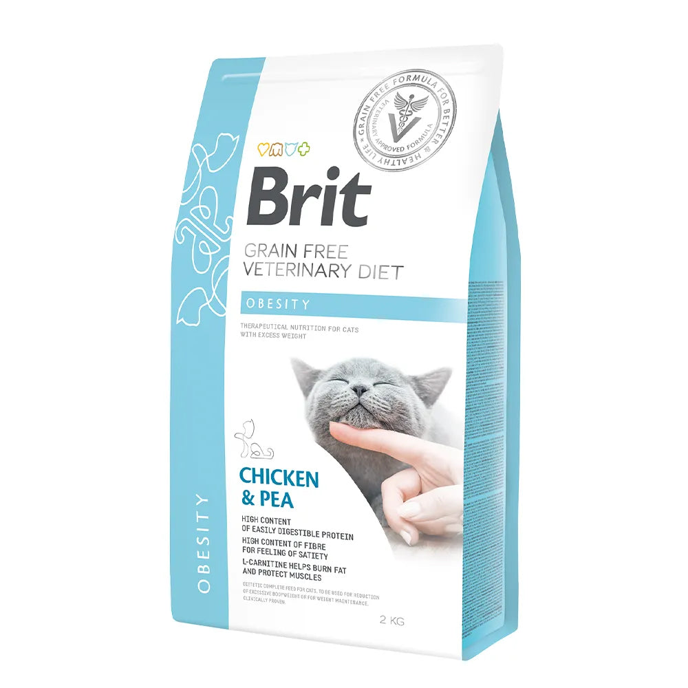 Bild vom Produkt: Brit Premium veterinär Diät Trockenfutter für adulte Katzen - Chicken & Peas Huhn mit Erbsen - Obesity Übergewicht 2kg