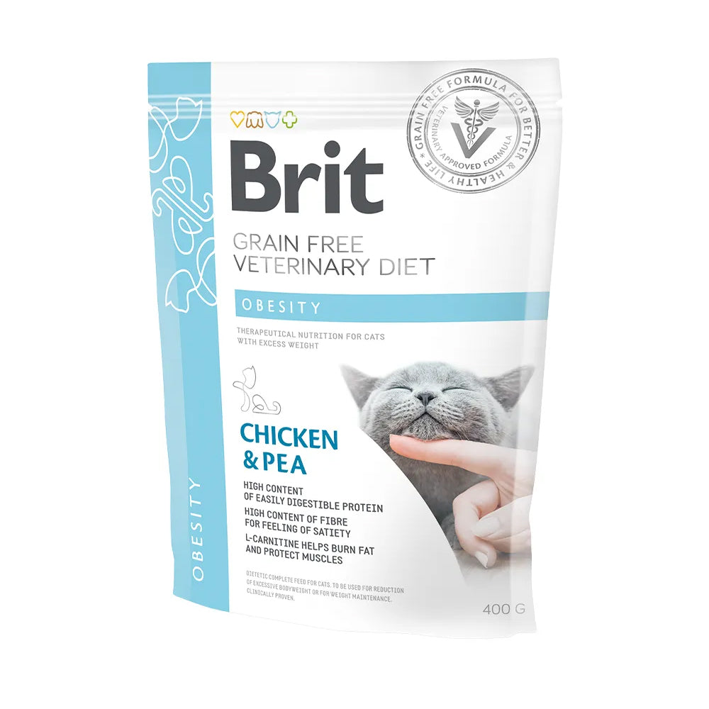 Bild vom Produkt: Brit Premium veterinär Diät Trockenfutter für adulte Katzen - Chicken & Peas Huhn mit Erbsen - Obesity Übergewicht 400g