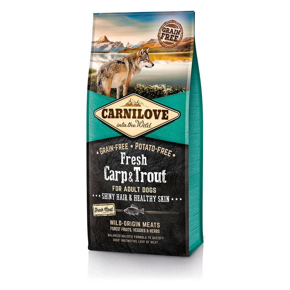 Bild vom Produkt: Carnilove Premium Trockenfutter Fresh für adulte Hunde Carp Trout Karpfen Forelle 12kg