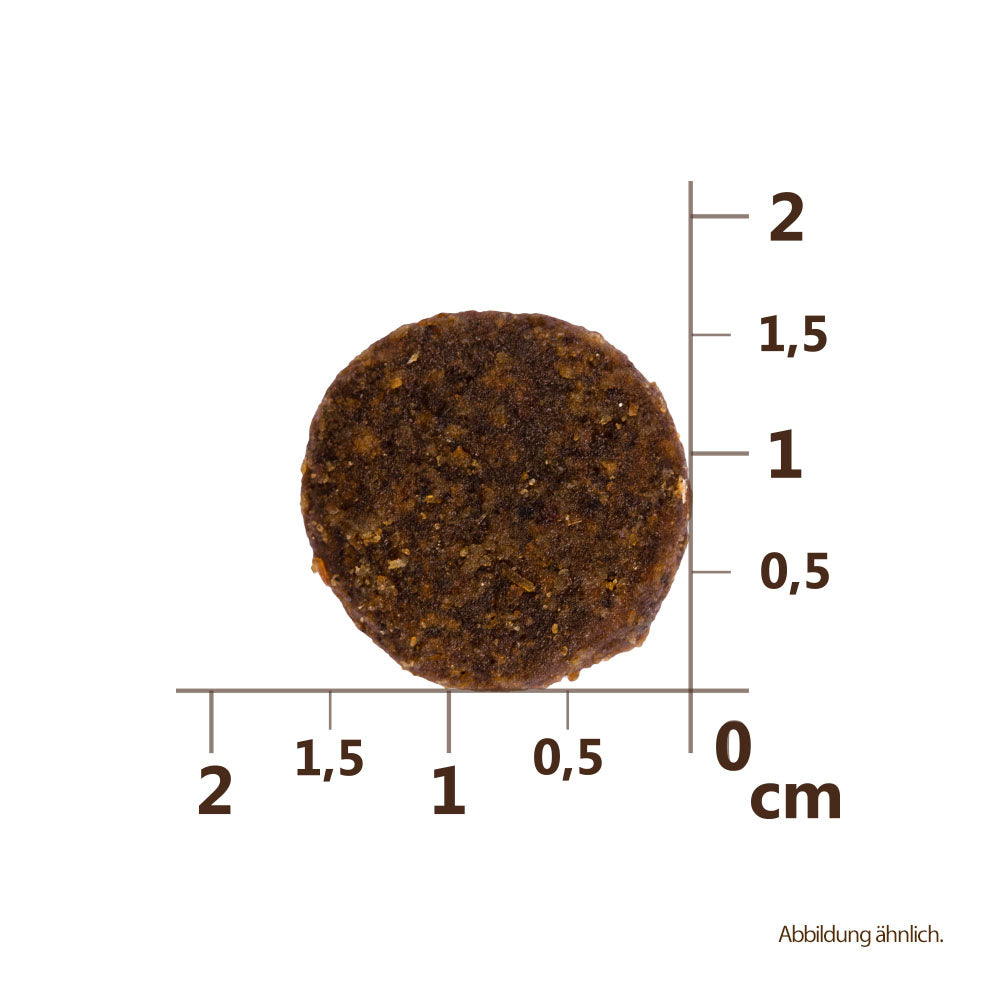 Bild von der Größe der Krokette des Produktes: Carnilove Premium Trockenfutter für adulte Hunde Duck Pheasant Ente Fasan