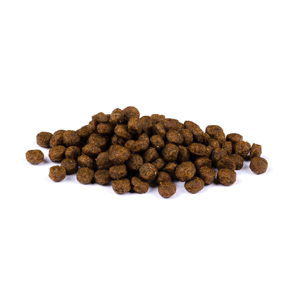 Bild von mehreren Kroketten des Produktes: Carnilove Premium Trockenfutter für adulte Hunde kleiner Rassen Ostrich and Lamb Strauß und Lamm