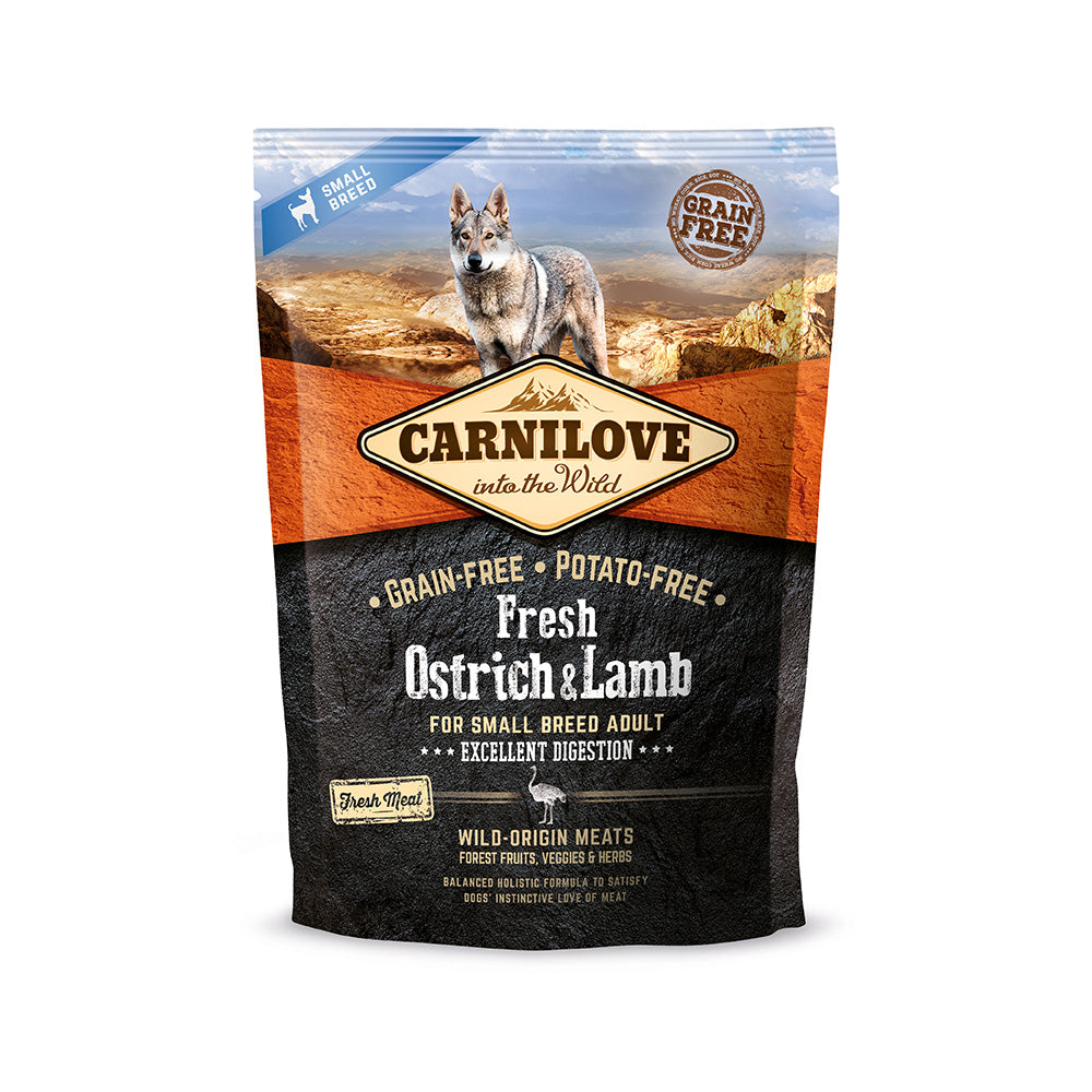 Bild vom Produkt: Carnilove Premium Trockenfutter für adulte Hunde kleiner Rassen Ostrich and Lamb Strauß und Lamm 1,5kg