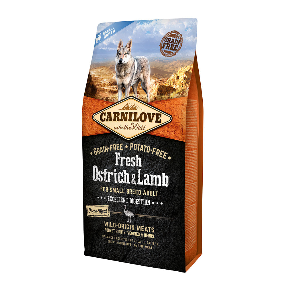 Bild vom Produkt: Carnilove Premium Trockenfutter für adulte Hunde kleiner Rassen Ostrich and Lamb Strauß und Lamm 6kg