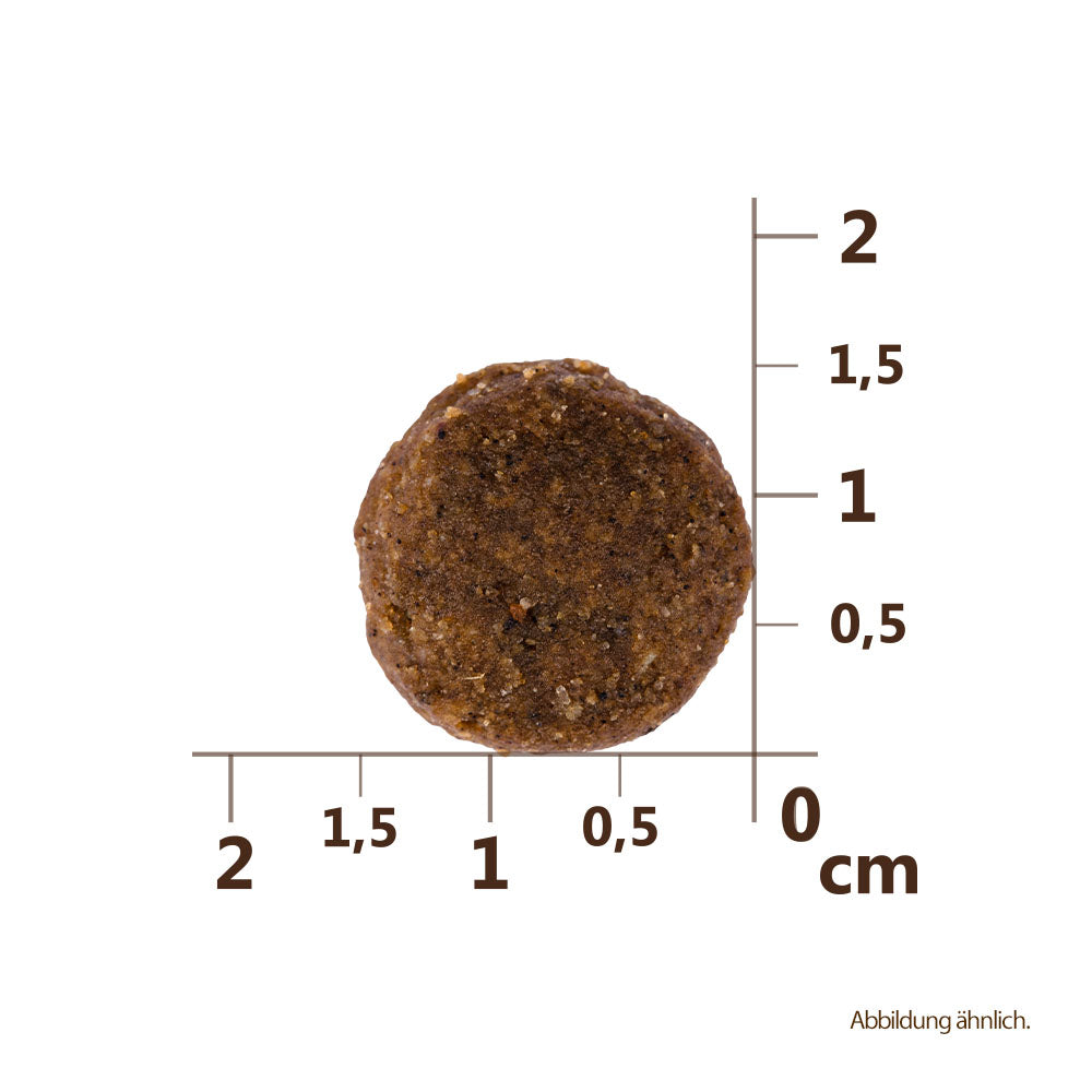 Bild von der Größe der Krokette des Produktes: Carnilove Premium Trockenfutter für adulte Hunde Reindeer Rentier