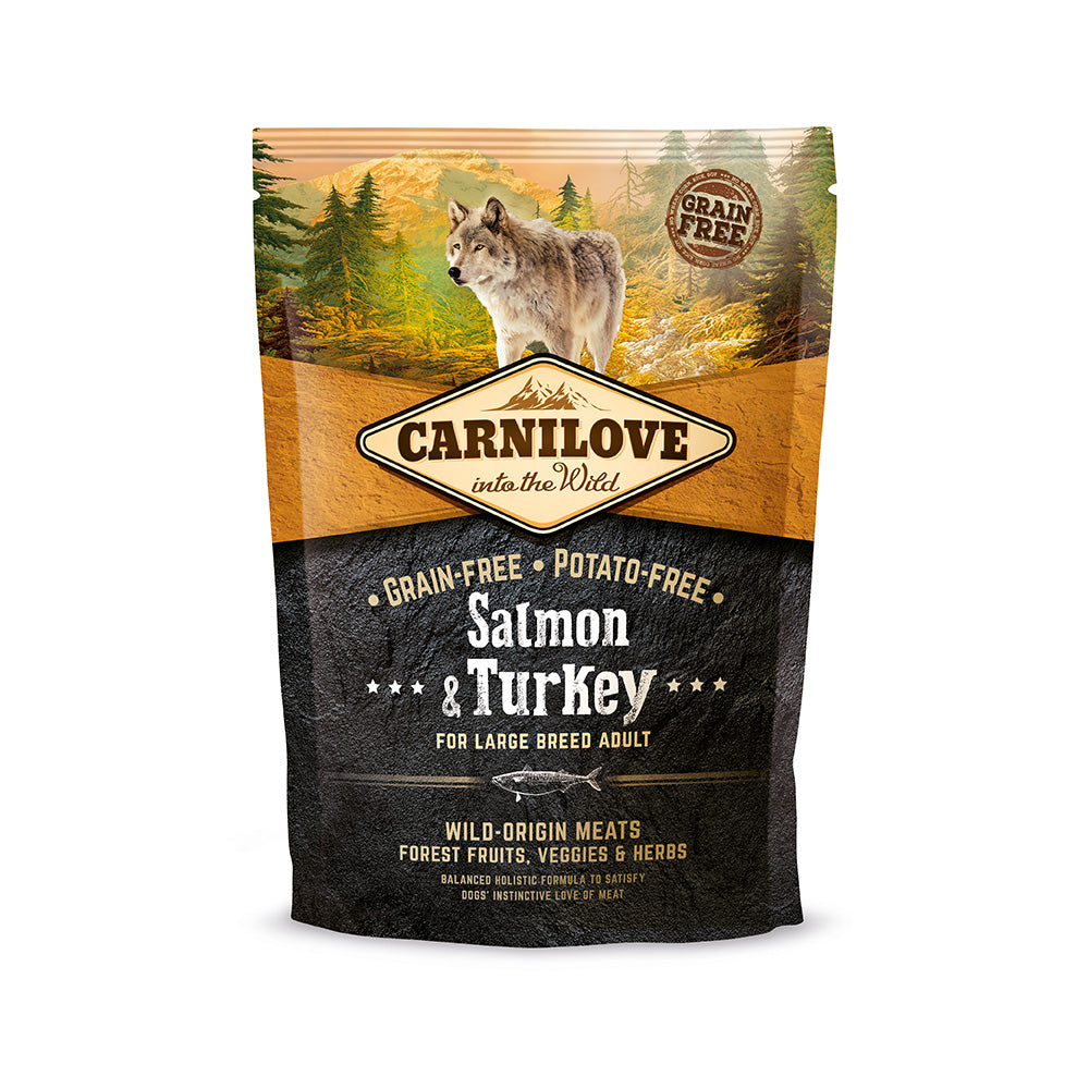 Bild vom Produkt: Carnilove Premium Trockenfutter für adulte Hunde großer Rassen Salmon and Turkey Lachs und Truthahn 1,5kg
