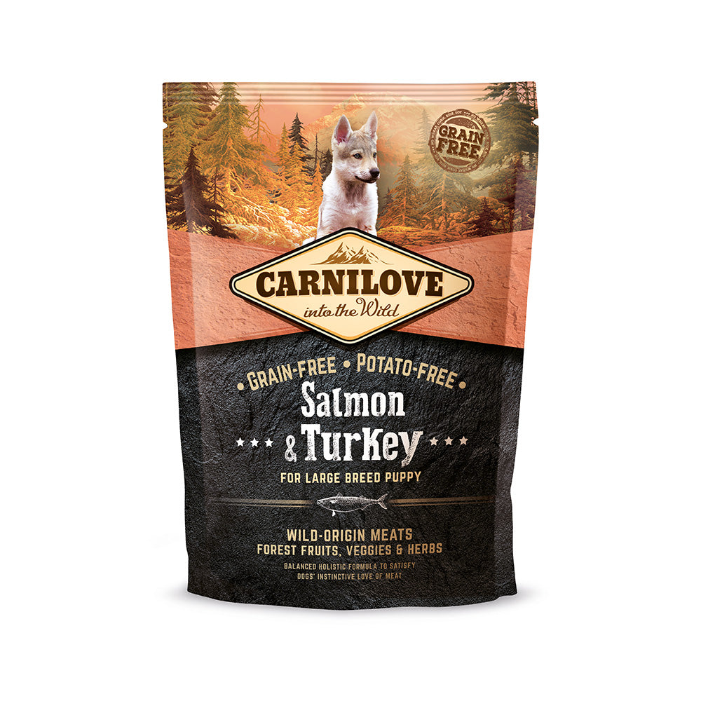 Bild vom Produkt: Carnilove Premium Trockenfutter für Welpen und Junghunde großer Rassen Salmon and Turkey Lachs und Truthahn 1,5kg