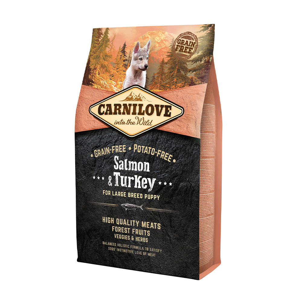 Bild vom Produkt: Carnilove Premium Trockenfutter für Welpen und Junghunde großer Rassen Salmon and Turkey Lachs und Truthahn 4kg
