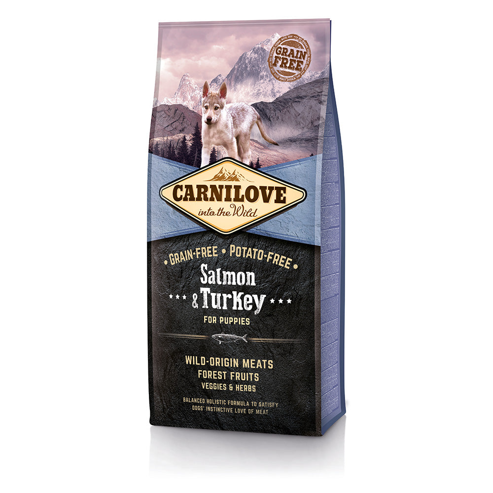 Bild vom Produkt: Carnilove Premium Trockenfutter für Welpen und Junghunde Salmon and Turkey Lachs und Truthahn 12kg