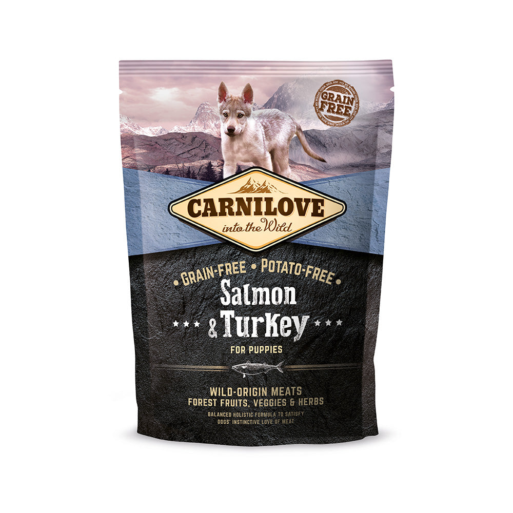 Bild vom Produkt: Carnilove Premium Trockenfutter für Welpen und Junghunde Salmon and Turkey Lachs und Truthahn 1,5kg
