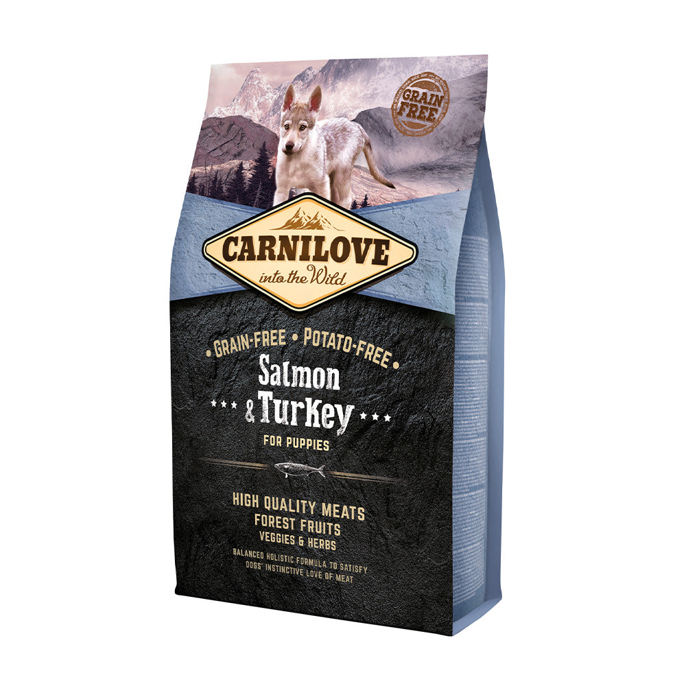Bild vom Produkt: Carnilove Premium Trockenfutter für Welpen und Junghunde Salmon and Turkey Lachs und Truthahn 4kg