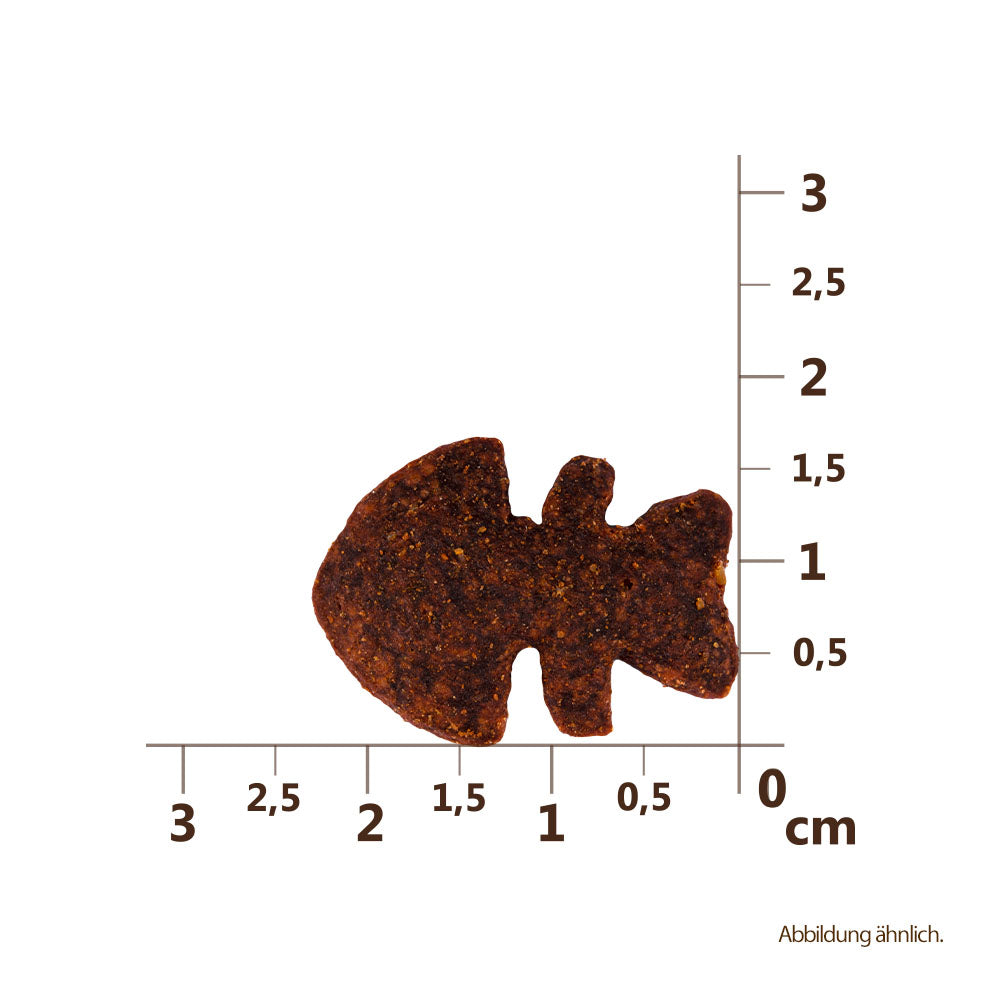 Bild von der Größe vom Snack des Produktes: Carnilove Premium Crunchy Snack für adulte Katzen Salmon with Mint Lachs mit Minze