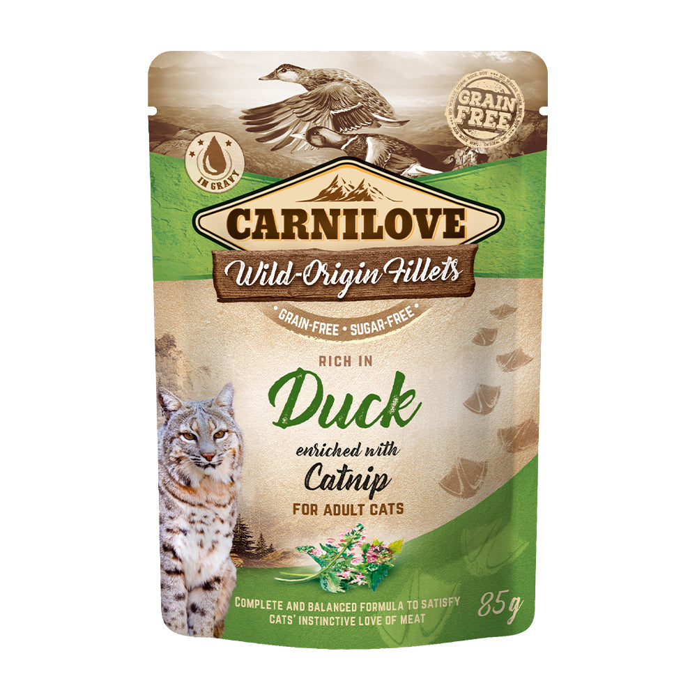 Bild vom Produkt: Carnilove Premium Nassfutter Pouch in Soße für adulte Katzen - Duck with Catnip Ente mit Katzenminze 85g