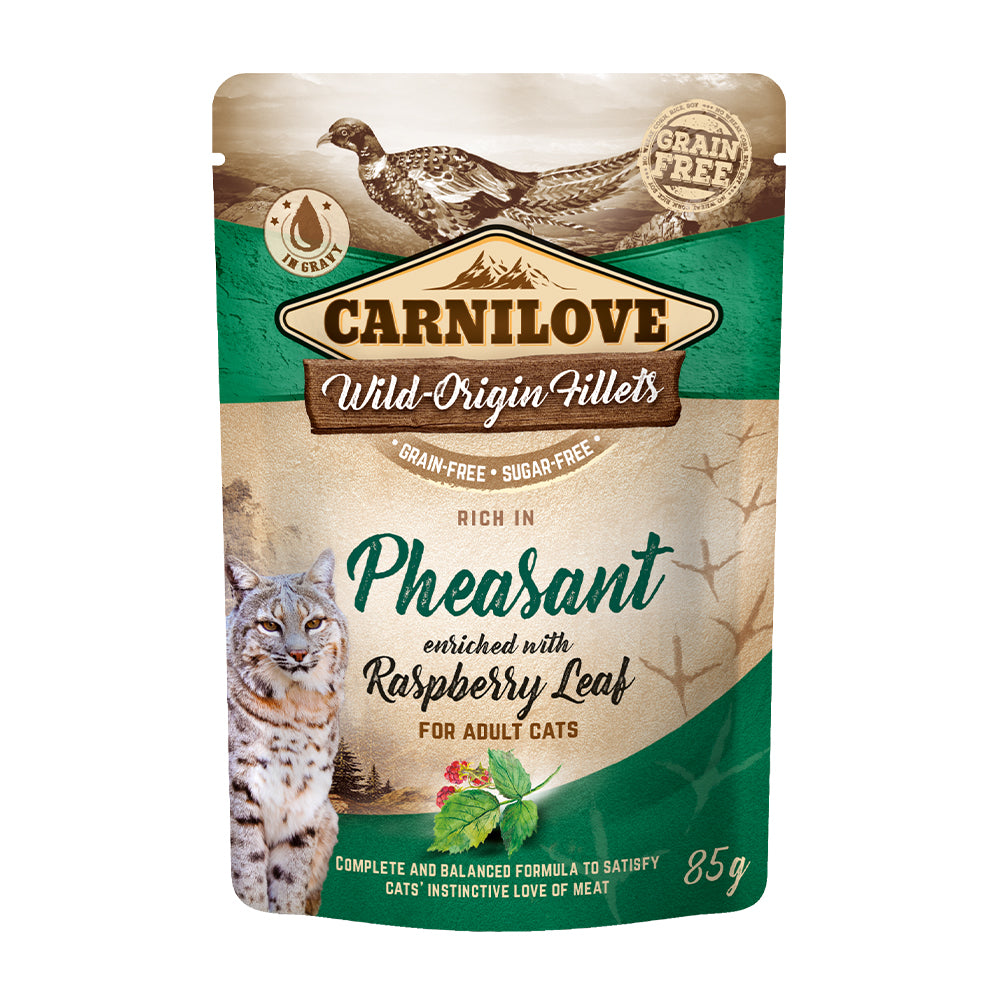 Bild vom Produkt: Carnilove Premium Nassfutter Pouch in Soße für adulte Katzen - Pheasant with Raspberry Leaves Fasan mit Himbeerblätter 85g