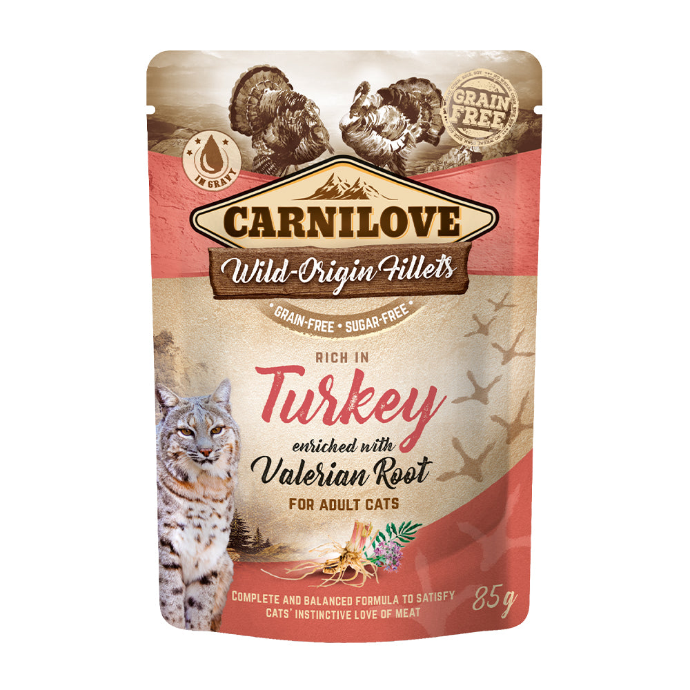 Bild vom Produkt: Carnilove Premium Nassfutter Pouch in Soße für adulte Katzen - Turkey with Valerian Root Truthahn mit Baldrianwurzel 85g