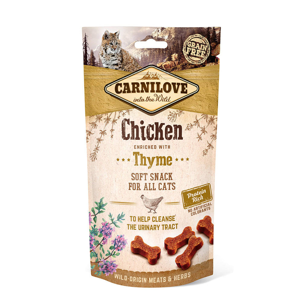 Bild vom Produkt: Carnilove Premium Soft Snack für adulte Katzen Chicken with Thyme Huhn mit Thymian 50g