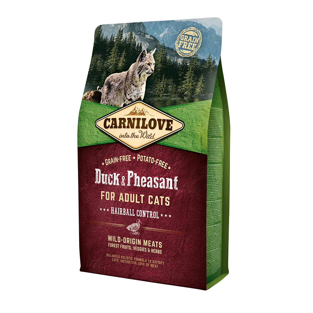 Bild vom Produkt: Carnilove Premium Trockenfutter für adulte Katze Duck Pheasant Hairball Controll Ente Fasan Anti Haarball 2kg