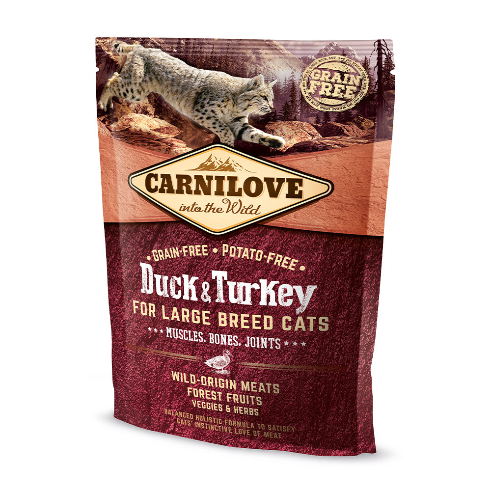 Bild vom Produkt: Carnilove Premium Trockenfutter für adulte Katzen großer Rassen Duck Turkey Large Breed Cats Ente Truthahn 400g