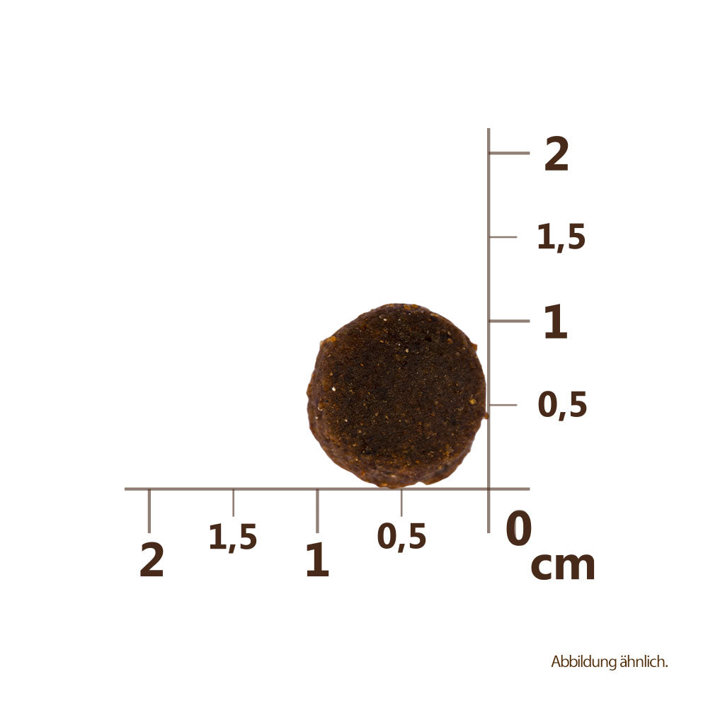 Bild von der Größe der Krokette des Produktes: Carnilove Premium Trockenfutter für adulte Katzen großer Rassen Duck Turkey Large Breed Cats Ente Truthahn
