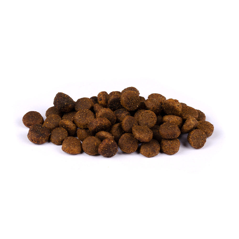 Bild von mehreren Kroketten des Produktes: Carnilove Premium Trockenfutter für adulte Katzen großer Rassen Duck Turkey Large Breed Cats Ente Truthahn