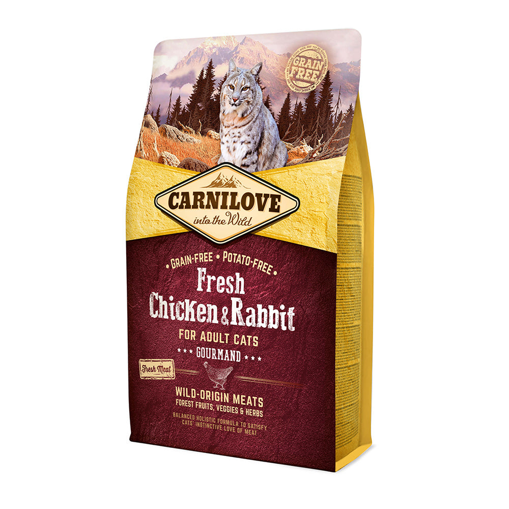 Bild vom Produkt: Carnilove Premium Trockenfutter Fresh für adulte Katze Chicken Rabbit Gourmand Huhn Kaninchen Gourmet 2kg