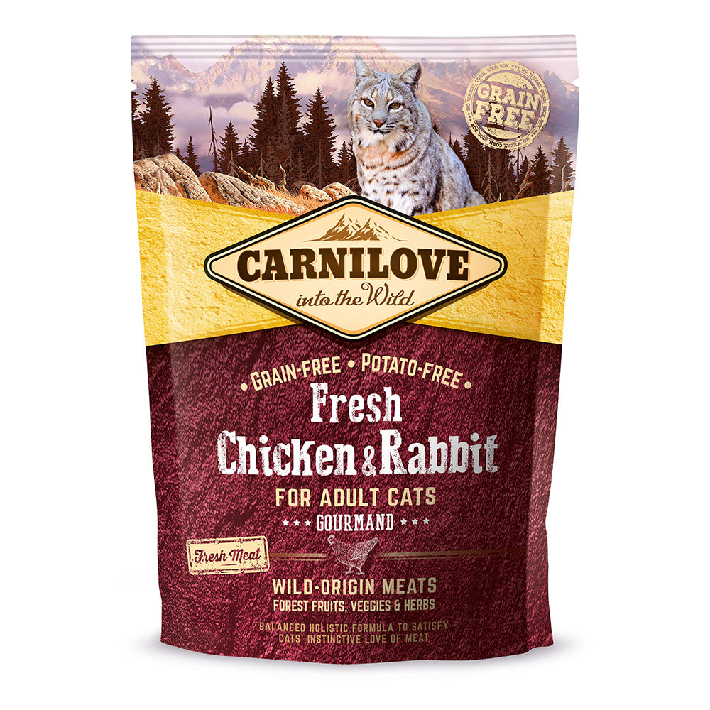 Bild vom Produkt: Carnilove Premium Trockenfutter Fresh für adulte Katze Chicken Rabbit Gourmand Huhn Kaninchen Gourmet 400g