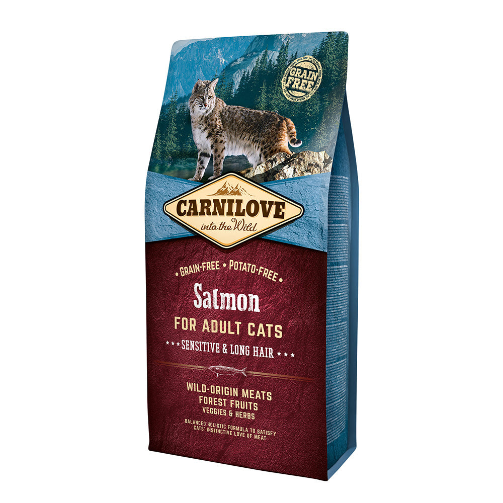 Bild vom Produkt: Carnilove Premium Trockenfutter für adulte Katze Salmon Sensitive Long Hair Lachs Sensitive Langhaarkatzen 6kg