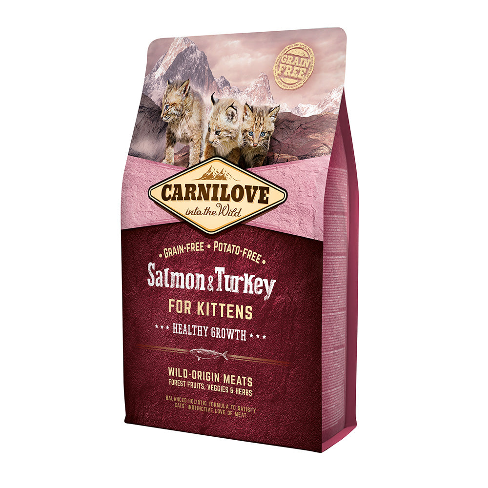 Bild vom Produkt: Carnilove Premium Trockenfutter für Katzenkinder Katzenbabys Salmon Turkey Kitten Lachs Truthahn 2kg
