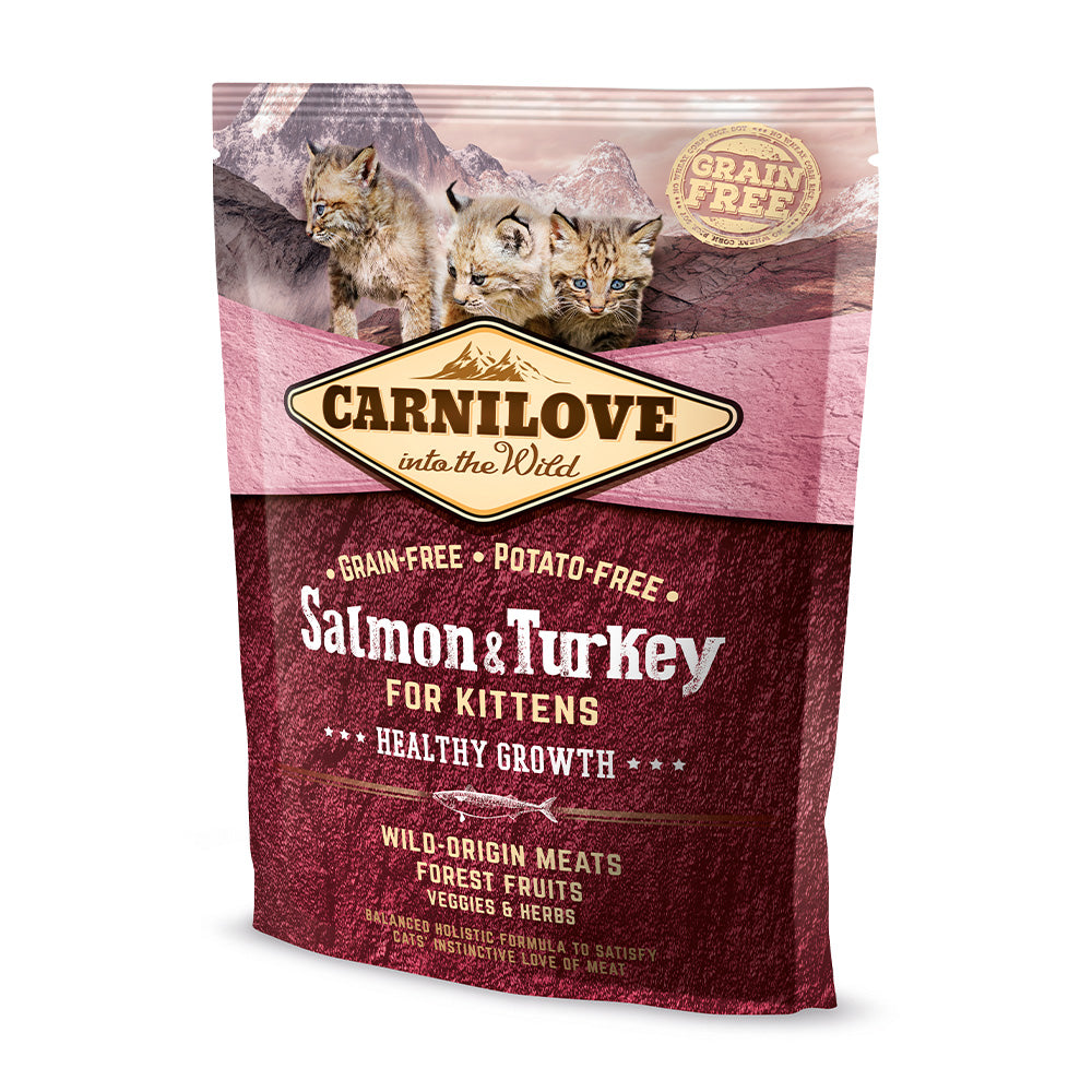 Bild vom Produkt: Carnilove Premium Trockenfutter für Katzenkinder Katzenbabys Salmon Turkey Kitten Lachs Truthahn 400g