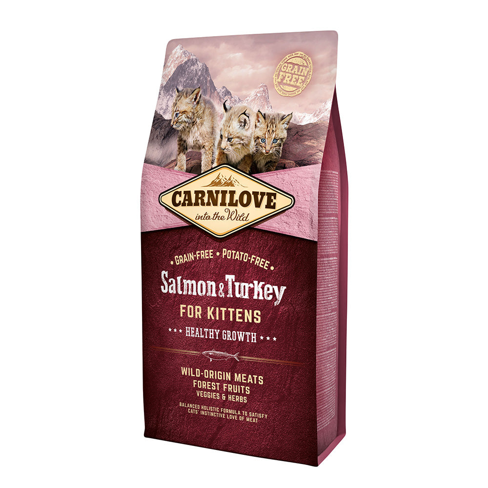 Bild vom Produkt: Carnilove Premium Trockenfutter für Katzenkinder Katzenbabys Salmon Turkey Kitten Lachs Truthahn 6kg