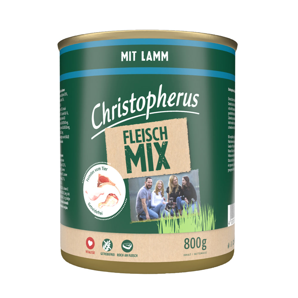 Bild vom Produkt: Christopherus Hund Nassfutter Fleischmix für Adulte Hunde Lamm 800g