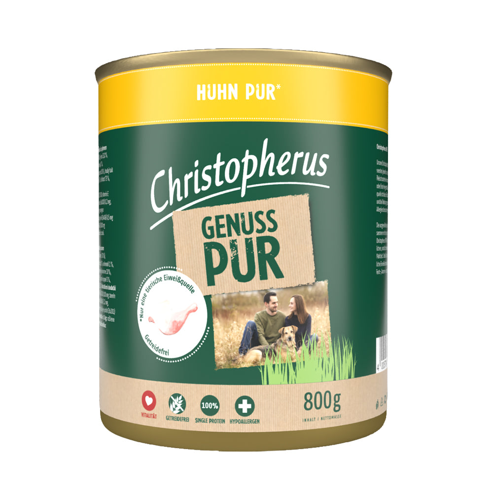 Bild vom Produkt: Christopherus Hund Nassfutter Pur Monoprotein für Adulte Hunde Huhn 800g