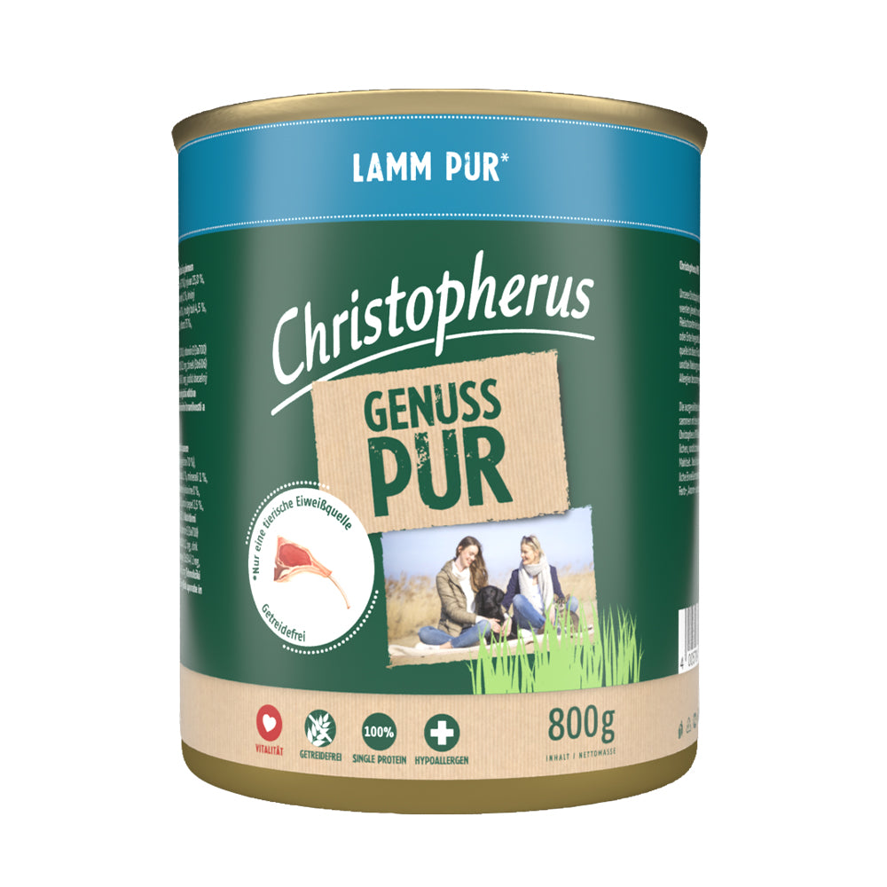 Bild vom Produkt: Christopherus Hund Nassfutter Pur Monoprotein für Adulte Hunde Lamm 800g