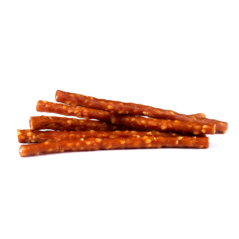 Bild von mehreren Snacks des Produktes: Christopherus Hund Snack Natur im Biss Hähnchen Reis Stangen