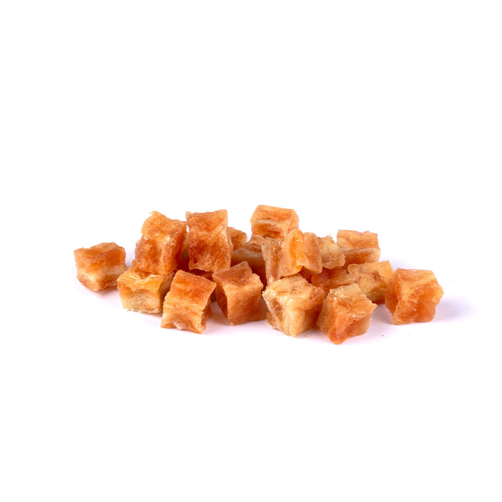 Bild von mehreren Snacks des Produktes: Christopherus Hund Snack Natur im Biss Hähnchen Seelachs Minis