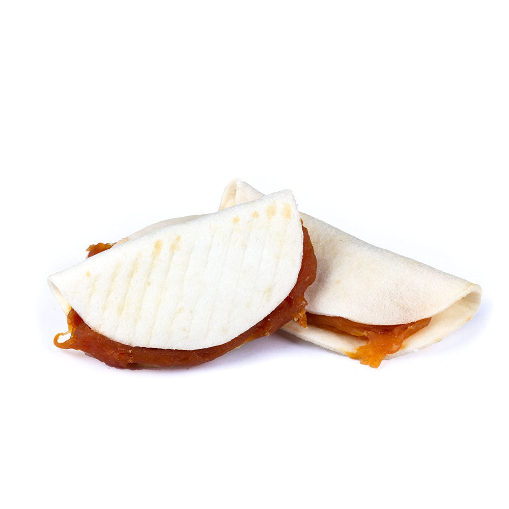Bild von mehreren Snacks des Produktes: Christopherus Hund Snack Natur im Biss Hähnchen Taco