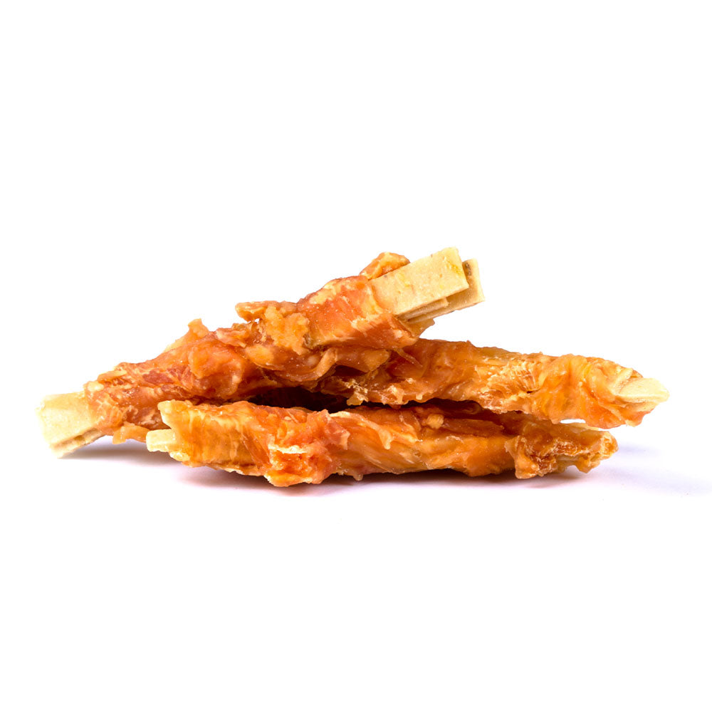 Bild von mehreren Snacks des Produktes: Christopherus Hund Snack Natur im Biss Seelachs im Hähnchenmantel