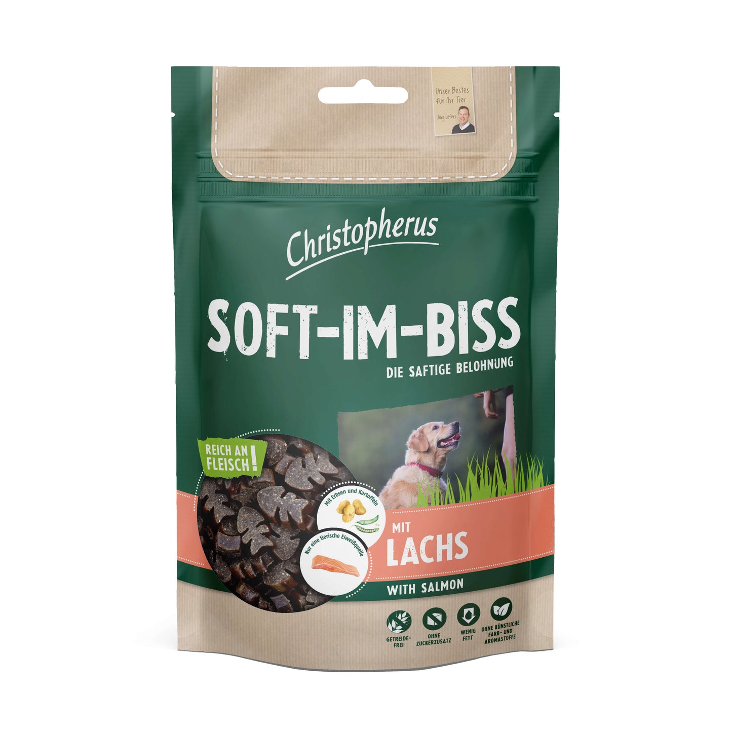 Bild vom Produkt: Christopherus Hund Soft Snack - Soft im Biss Lachs 125g