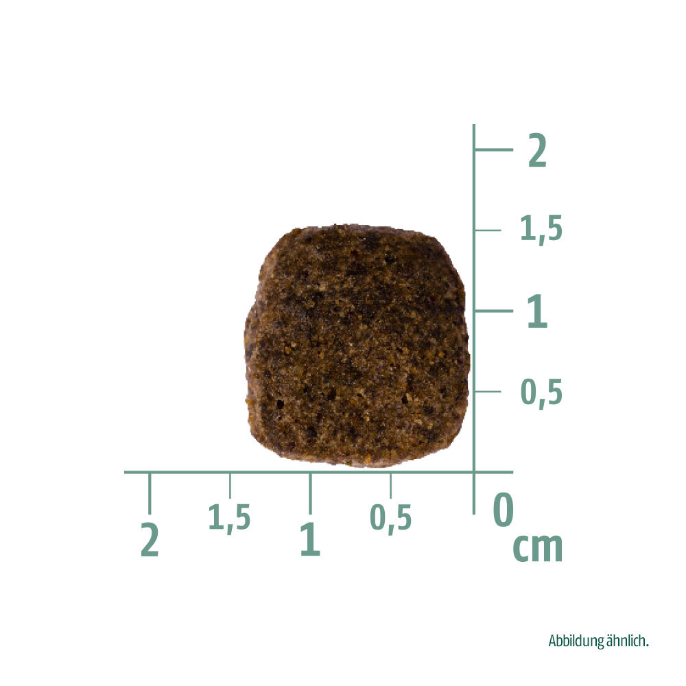 Bild von der Größe der Krokette des Produktes: Christopherus Premium getreidefreies Trockenfutter für ältere Hunde Senior - Ente + Kartoffel