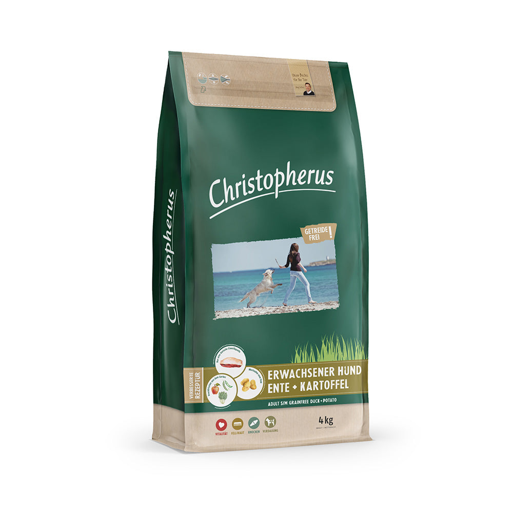 Bild vom Produkt: Christopherus Premium getreidefreies Trockenfutter für adulte Hunde - Ente + Kartoffel 4kg