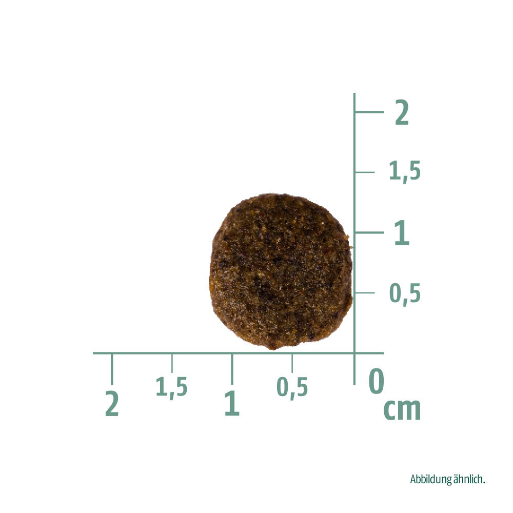 Bild von der Größe der Krokette des Produktes: Christopherus Premium getreidefreies Trockenfutter für adulte Hunde - Ente + Kartoffel