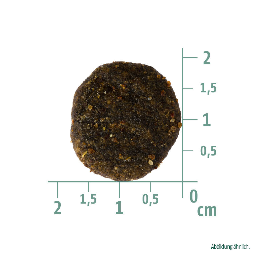 Bild von der Größe der Krokette des Produktes: Christopherus Premium getreidefreies Trockenfutter für adulte Hunde - Hirsch + Kartoffel
