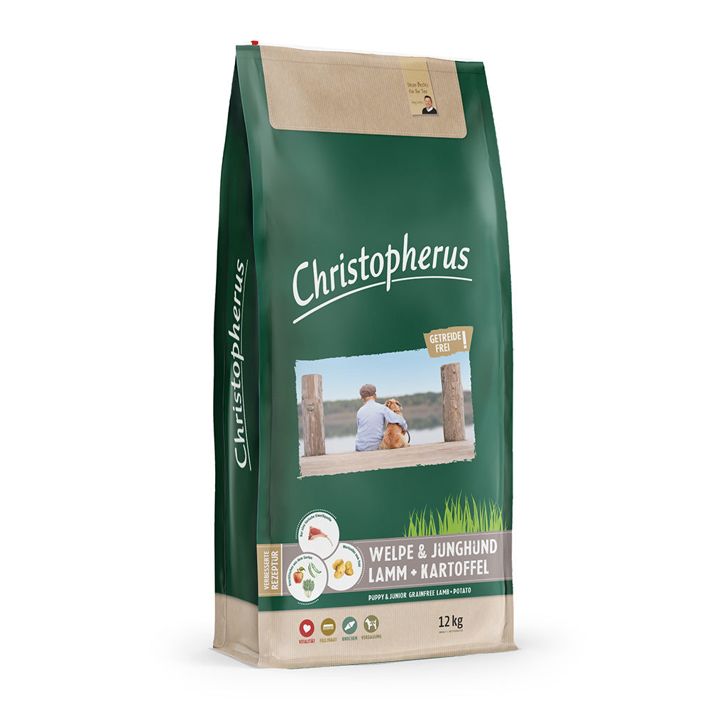 Bild vom Produkt: Christopherus Premium getreidefreies Trockenfutter für Welpen und Junghunde Puppy - Lamm + Kartoffel 12kg