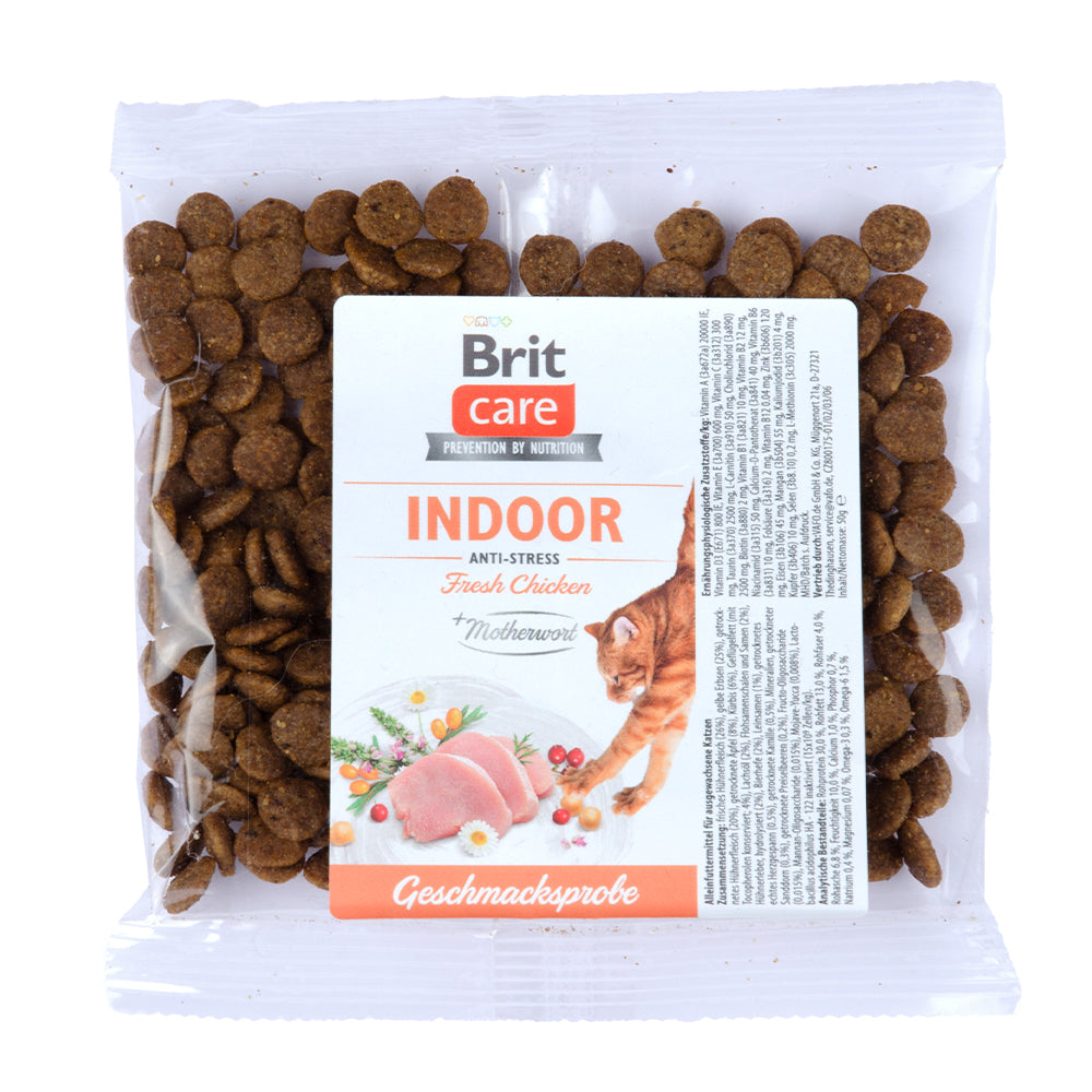Bild vom Produkt: Probe Brit Care Cat Premium Trockenfutter Monoprotein für adulte Katzen Indoor Anti-Stress - Fresh Chicken Huhn 50g