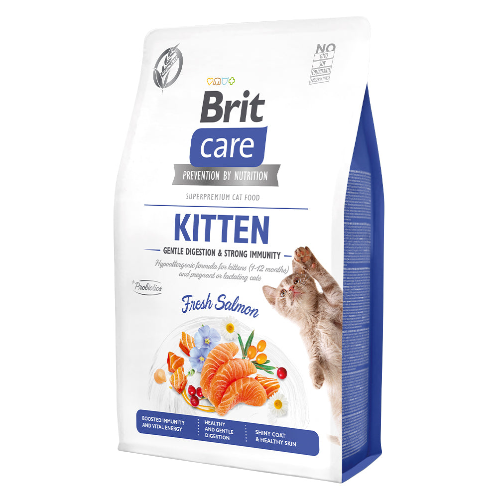 Bild vom Produkt: Brit Care Cat Premium Trockenfutter Monoprotein für Kätzchen Kitten - Gentle Digestion & Strong Immunity - Fresh Salmon Lachs 2kg
