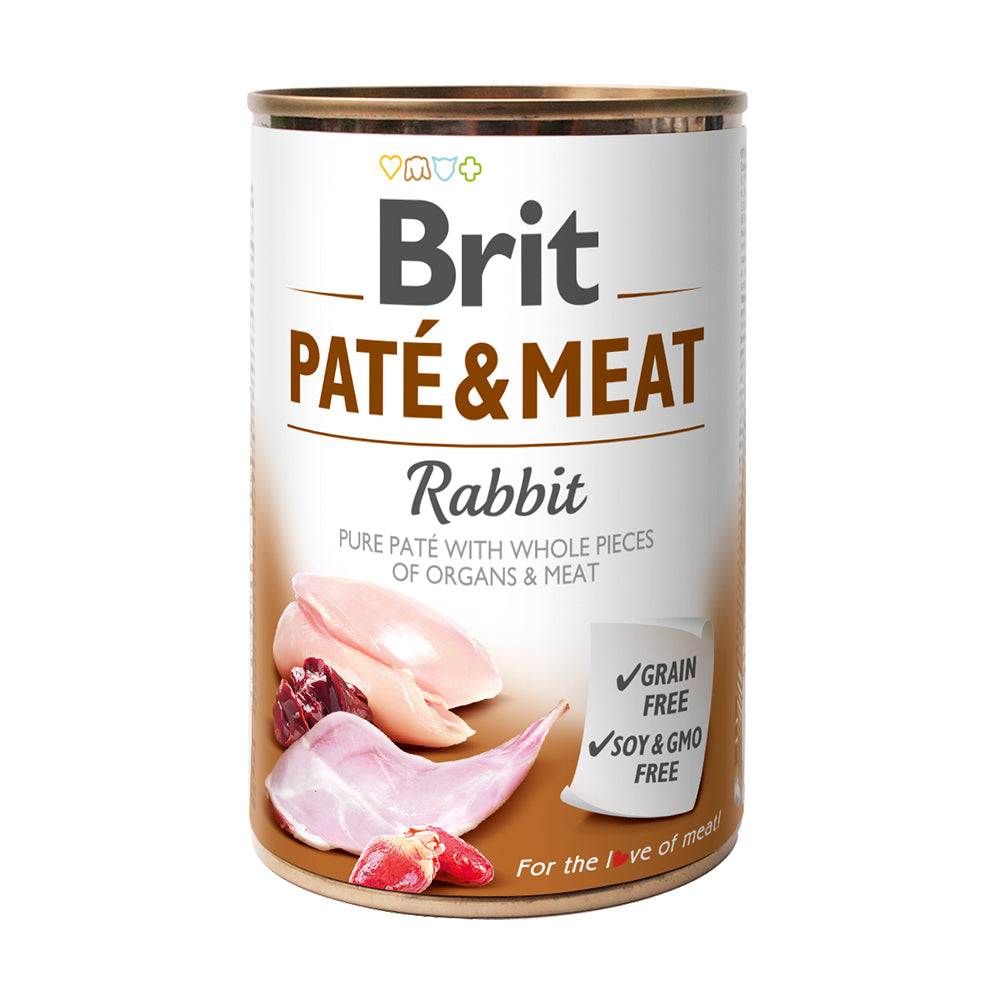 Bild vom Produkt: Brit Premium Nassfutter Paté & Meat für adulte Hunde - Rabbit Kaninchen 400g