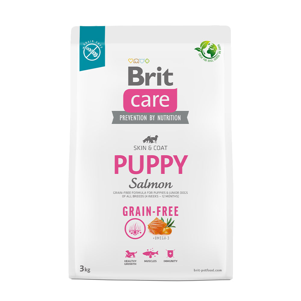Bild vom Produkt: Brit Care Dog Premium Trockenfutter Grain Free Getreidefrei für Welpen und Junghunde Puppy - Salmon Lachs 3kg