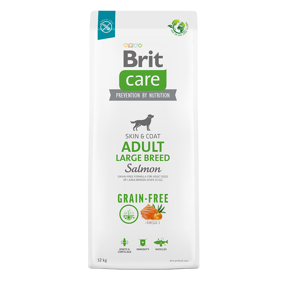 Bild vom Produkt: Brit Care Dog Premium Trockenfutter Grain Free Getreidefrei für adulte Hunde großer Rassen Large Breed- Salmon Lachs 12kg