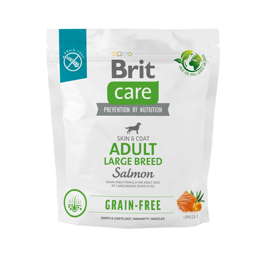Bild vom Produkt: Brit Care Dog Premium Trockenfutter Grain Free Getreidefrei für adulte Hunde großer Rassen Large Breed- Salmon Lachs 1kg