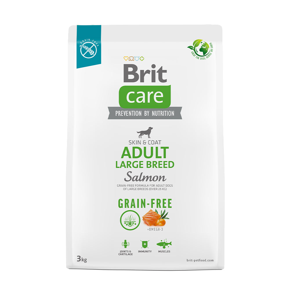 Bild vom Produkt: Brit Care Dog Premium Trockenfutter Grain Free Getreidefrei für adulte Hunde großer Rassen Large Breed- Salmon Lachs 3kg