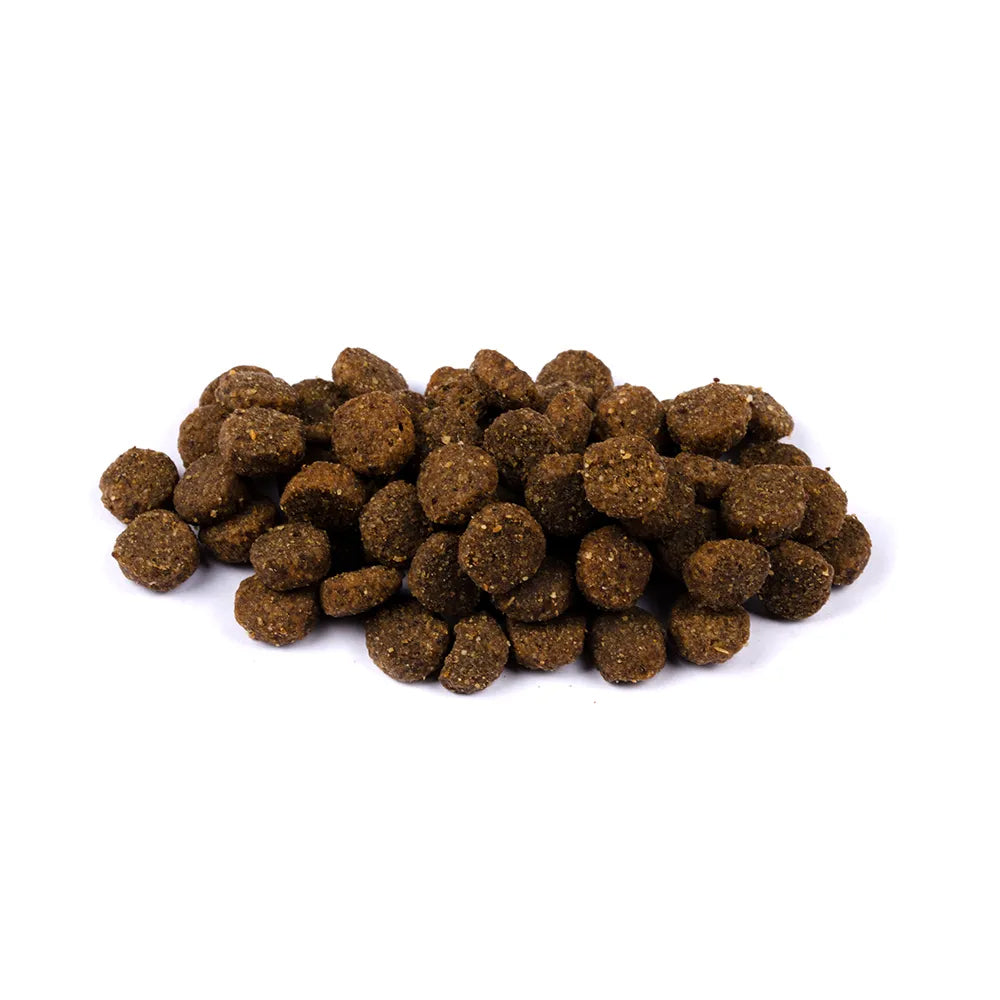 Bild von mehreren Kroketten des Produktes: Brit Fresh Premium Trockenfutter für adulte Hunde Great Life - Chicken with Potato Huhn und Kartoffel